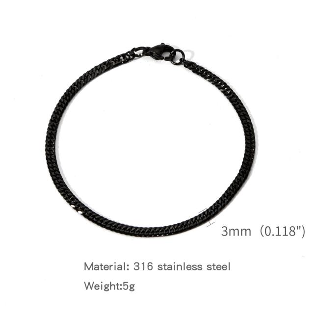 Elegant cuban link chain stainless steel bracelet for men