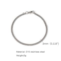 Elegant cuban link chain stainless steel bracelet for men