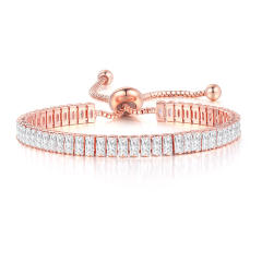 Delicate colorful cubic zircon tennis chain bracelet gold plated copper diamond necklace set