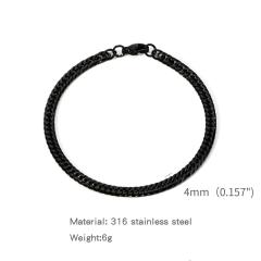 Elegant cuban link chain stainless steel bracelet for men