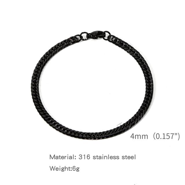 Elegant cuban link chain stainless steel bracelet for men