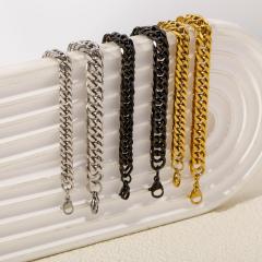 Elegant cuban link chain stainless steel bracelet for men