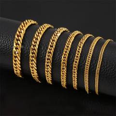 Elegant cuban link chain stainless steel bracelet for men