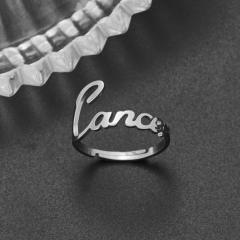 Concise zodiac stainless steel finger rings