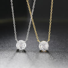Classic easy match diamond gold plated copper necklace set
