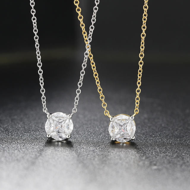 Classic easy match diamond gold plated copper necklace set