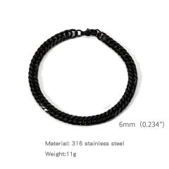 Elegant cuban link chain stainless steel bracelet for men