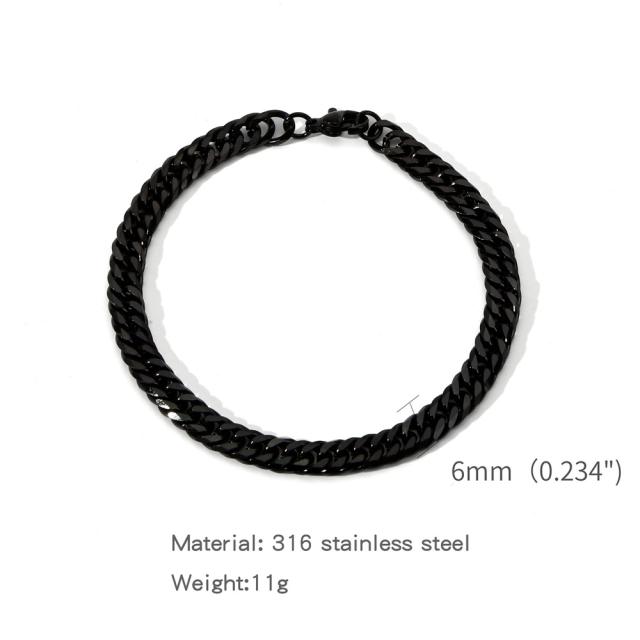 Elegant cuban link chain stainless steel bracelet for men