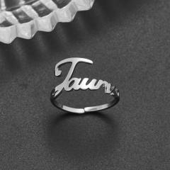 Concise zodiac stainless steel finger rings