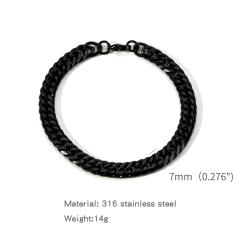 Elegant cuban link chain stainless steel bracelet for men