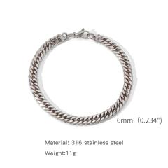 Elegant cuban link chain stainless steel bracelet for men