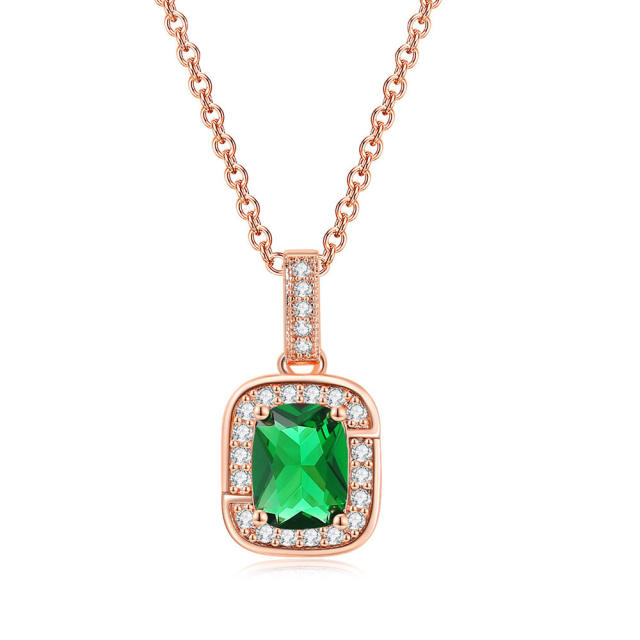 Delicate colorful cubic zircon tennis chain bracelet gold plated copper diamond necklace set