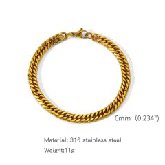Elegant cuban link chain stainless steel bracelet for men