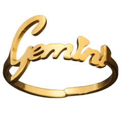 Concise zodiac stainless steel finger rings