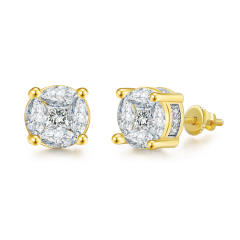 Classic easy match diamond gold plated copper necklace set