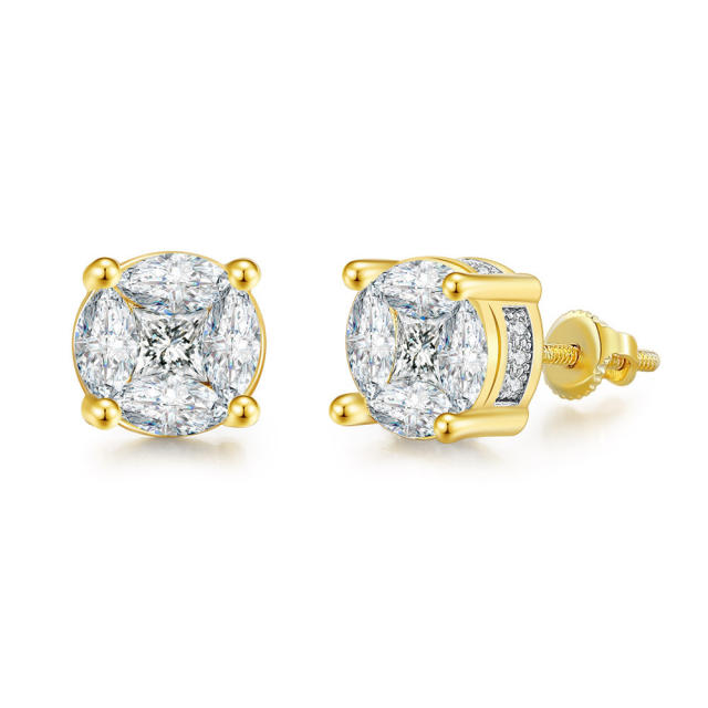 Classic easy match diamond gold plated copper necklace set