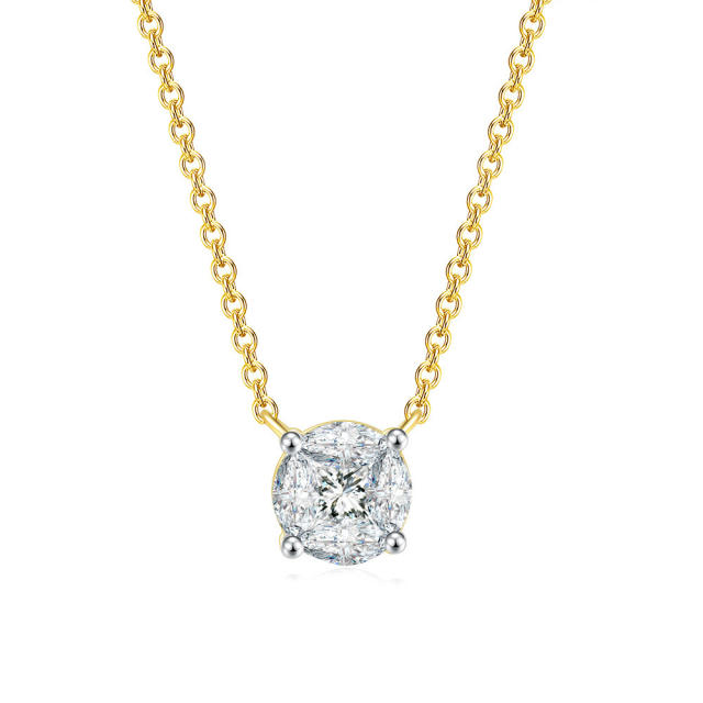 Classic easy match diamond gold plated copper necklace set