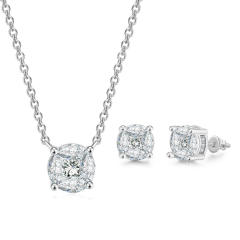 Classic easy match diamond gold plated copper necklace set
