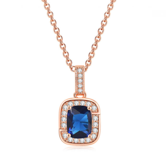 Delicate colorful cubic zircon tennis chain bracelet gold plated copper diamond necklace set