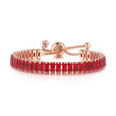 Delicate colorful cubic zircon tennis chain bracelet gold plated copper diamond necklace set