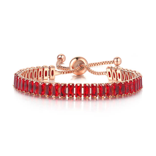 Delicate colorful cubic zircon tennis chain bracelet gold plated copper diamond necklace set