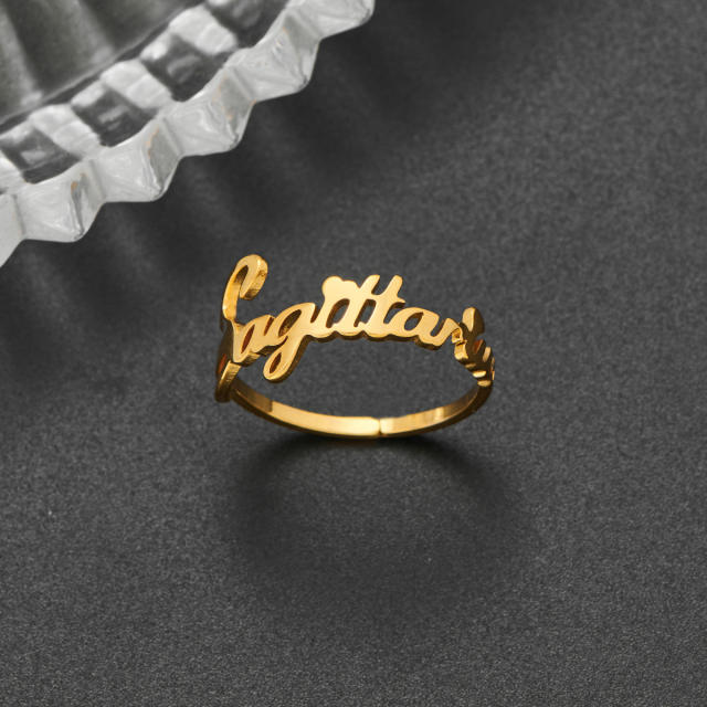 Concise zodiac stainless steel finger rings