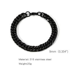 Elegant cuban link chain stainless steel bracelet for men