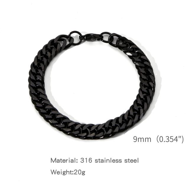 Elegant cuban link chain stainless steel bracelet for men