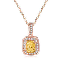 Delicate colorful cubic zircon tennis chain bracelet gold plated copper diamond necklace set