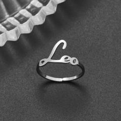 Concise zodiac stainless steel finger rings