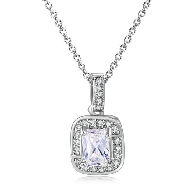 Delicate colorful cubic zircon tennis chain bracelet gold plated copper diamond necklace set