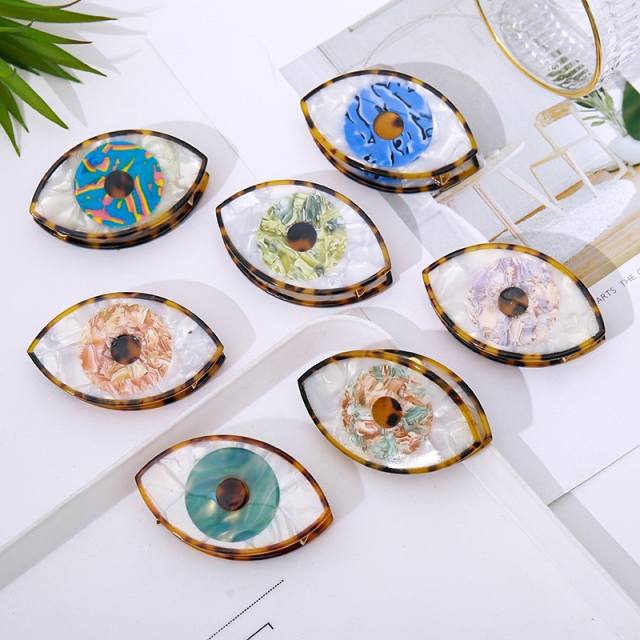 7.8cm hot sale evil eye shape Acetate hair claw clips