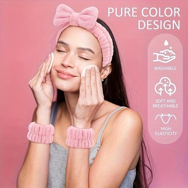 16pcs set plain color makeup headband hair claw clips hair ties set