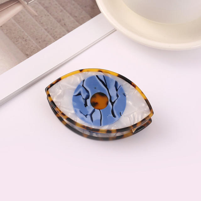 7.8cm hot sale evil eye shape Acetate hair claw clips