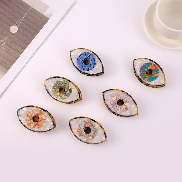 7.8cm hot sale evil eye shape Acetate hair claw clips