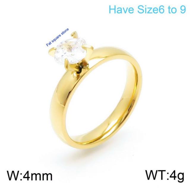 18KG concise stainless steel diamond rings wedding rings
