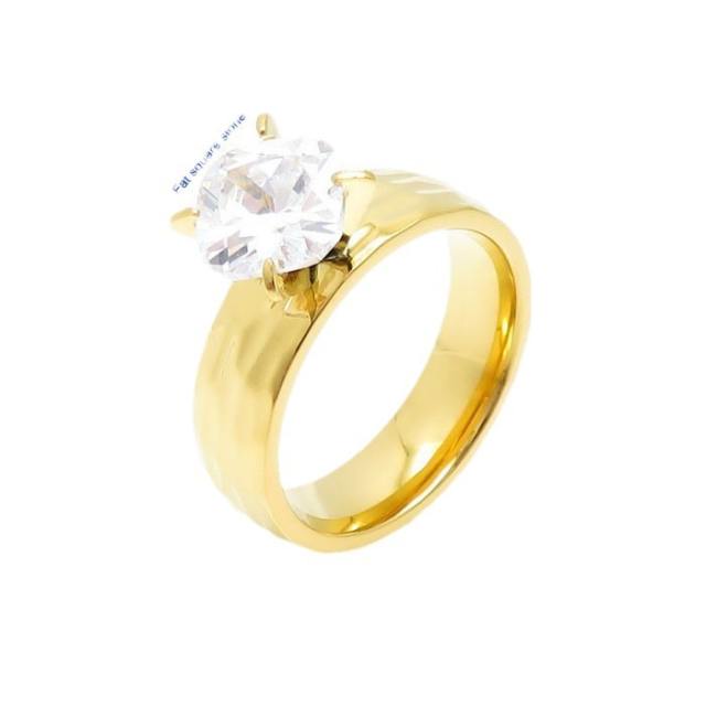 18KG concise stainless steel diamond rings wedding rings