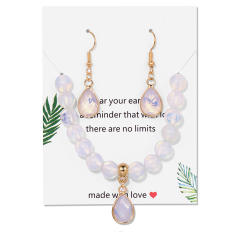 Easy match colorful natural stone bead drop earrings necklace set