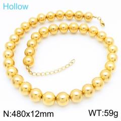 12MM hollow out ball bead stainless steel choker necklace set