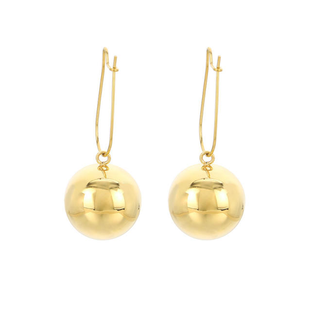 Chunky hollow out semicircle stainless steel dangle earrings