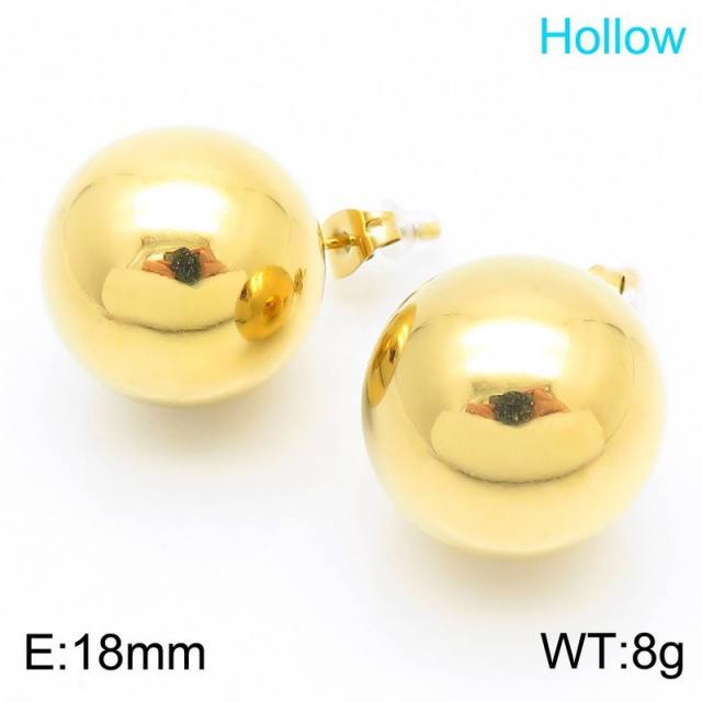 12MM hollow out ball bead stainless steel choker necklace set