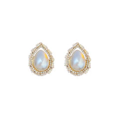925 needle drop pearl hollow out elegant wedding earrings