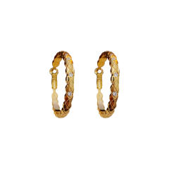 925 needle easy match big hoop copper earrings