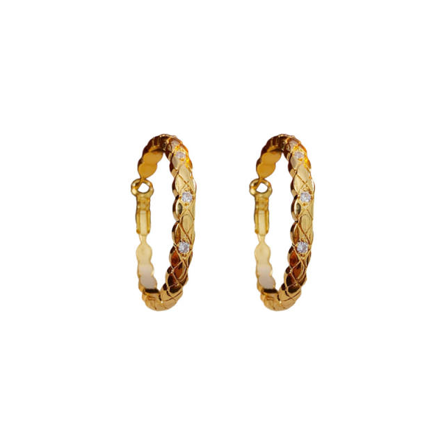 925 needle easy match big hoop copper earrings