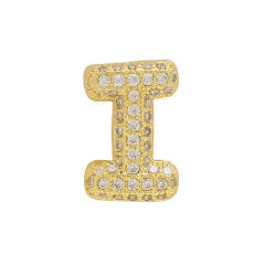 Chunky bubble letter diamond copper bracelet charm