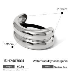 Silver color chunky stainless steel hair ties