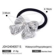 Silver color chunky stainless steel hair ties