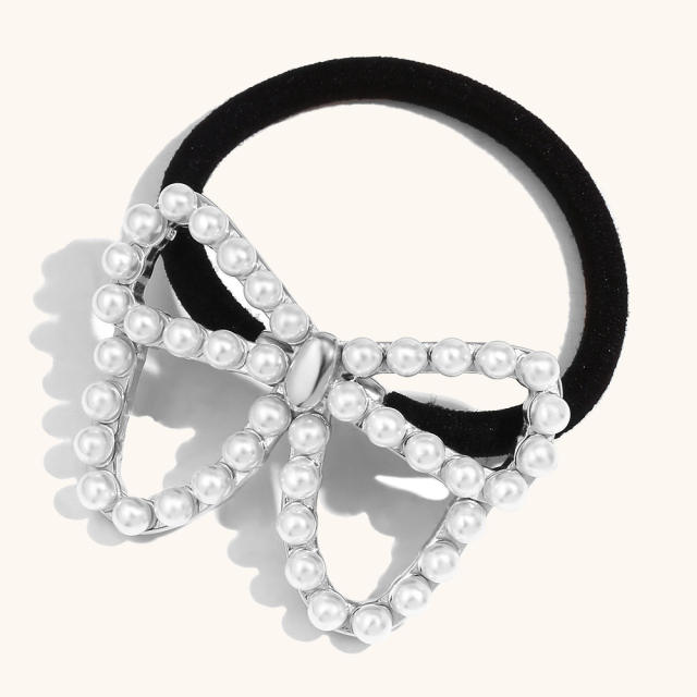 18KG popular chunky silver gold color stainless steel hair ties