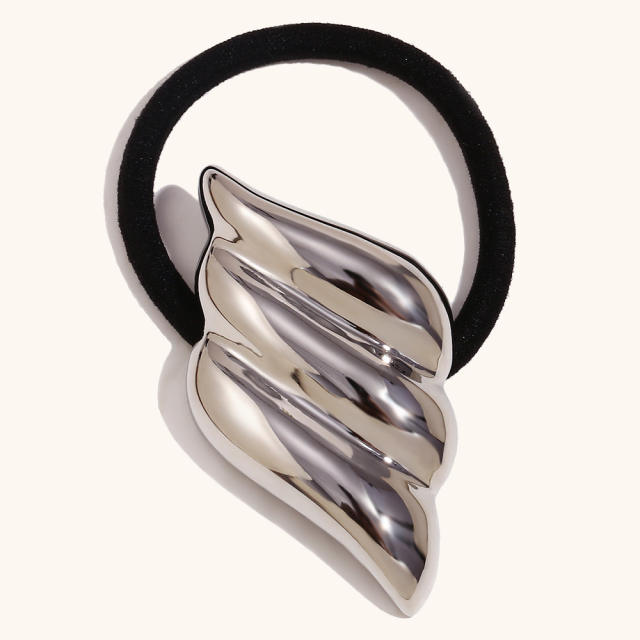 18KG popular chunky silver gold color stainless steel hair ties