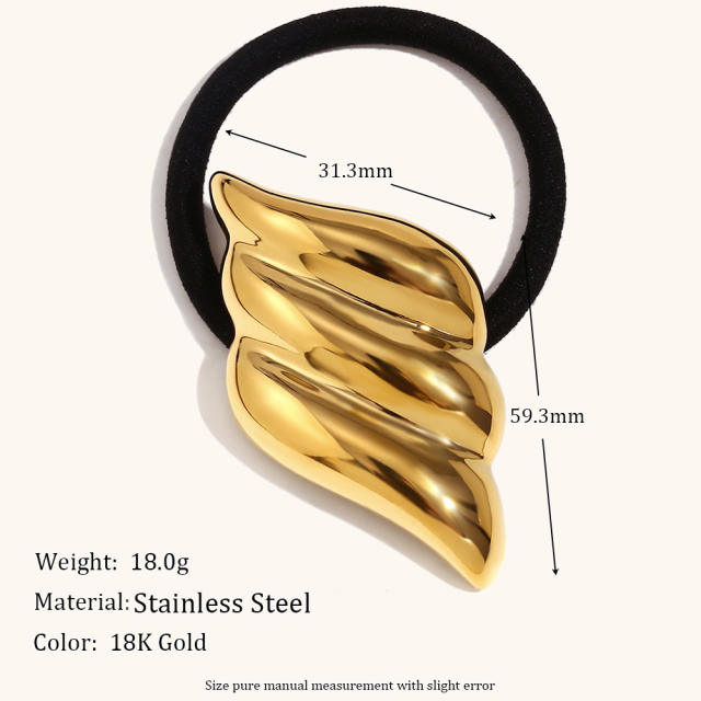 18KG popular chunky silver gold color stainless steel hair ties